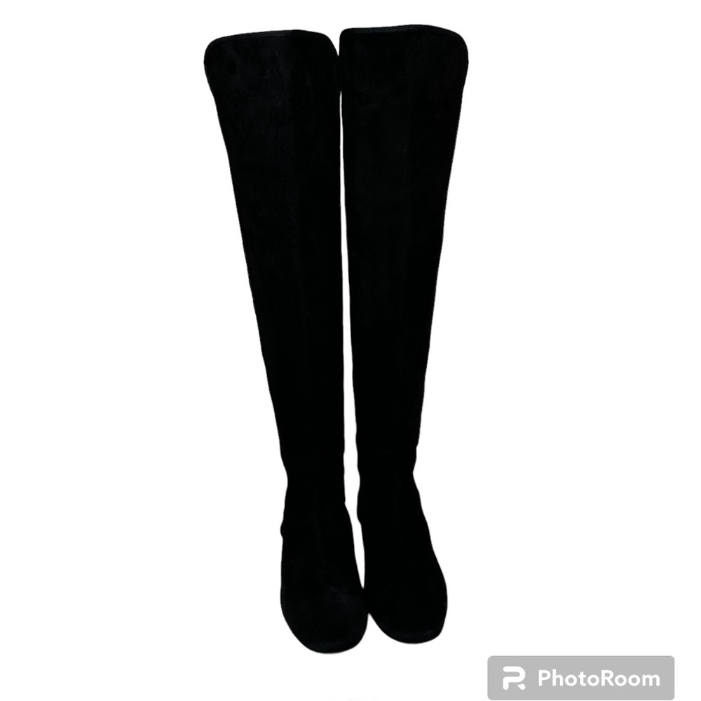 Pretty Ballerinas Up To the Knee Suede Flat Black Boots Size 41